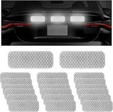 20 PCS Waterproof Reflective Warning Stickers for Cars, SUVs, Tr Color: Silver