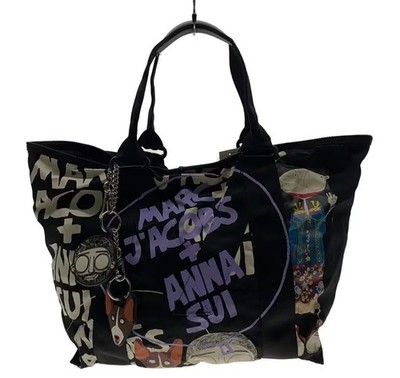 MARC JACOBS ANNA SUI Tote bag Black Nylon Canvas Women Shoulder bag