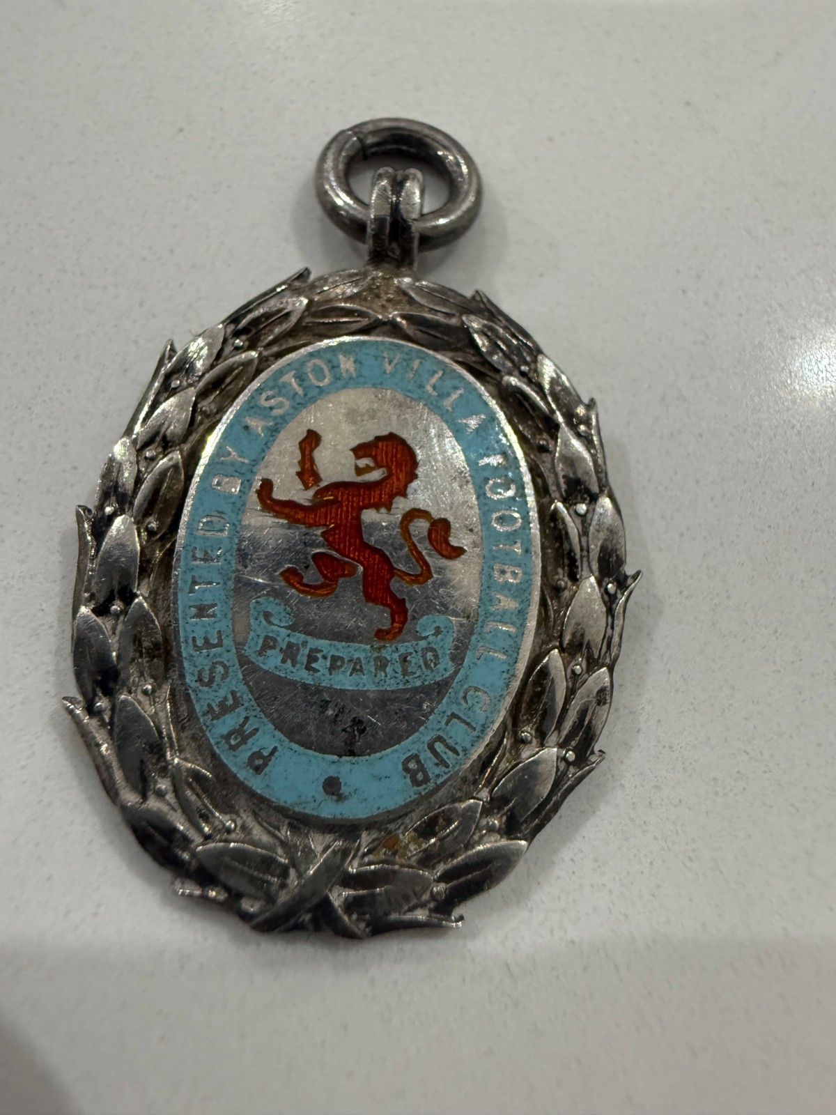 VINTAGE ASTON VILLA FOOTBALL CLUB SILVER & ENAMEL MEDAL c1948 for sale on Ebay