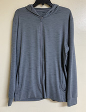 Men's Hooded Jacket Nike Yoga Full Zip Size Medium Pockets Gray Dri-Fit