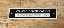 CUSTOMIZED ID TAG PLATE DATA TRL SERIA L FREE SHIP WITH 2 FASTNERS