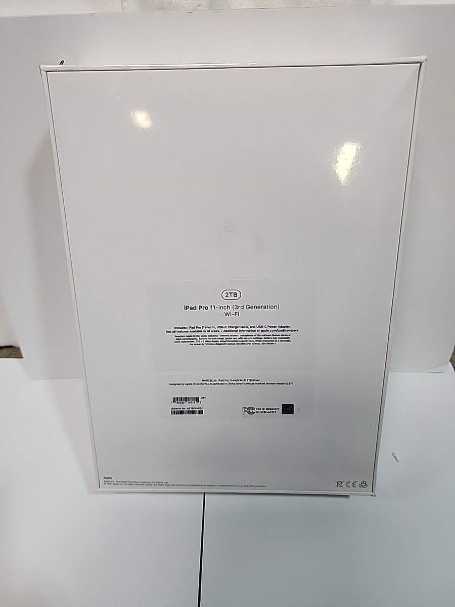 Apple iPad Pro (3rd Generation) 2TB, Wi-Fi, 11 in - Silver (A2377