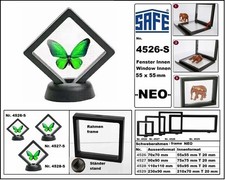 SAFE-4526-S-Schweberahmen-3D-NEO-Dekoration-Schwarz-Innen-55x55-Au&szlig;en-70x70x20mm