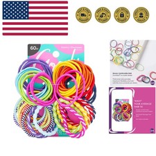 Kids Ouchless Hair Elastics   No Pull, No Breakage, Tangle-Free Hold for Fine...