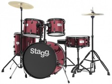Stagg 5-Piece Drum Set w/ Throne - Wine Red