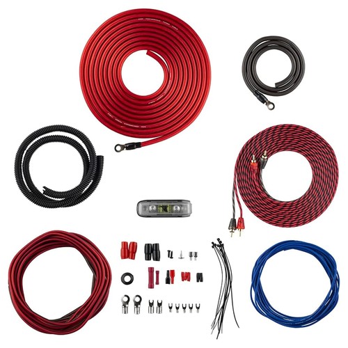 DS18 4 Gauge Amplifier Wiring Kit for Subwoofers & Speakers, 1200W (For Parts)