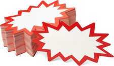Starburst Price Tags 3X5 Inch White 100Pcs Eye Catching Blank Sale Signs