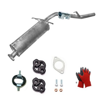 Endschalldämpfer + Montagesatz Auspuff für Nissan Pick up D21 2.4 2.5D