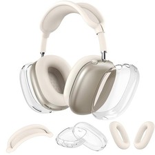 3-in-1 Silicone Case Cover for AirPods Max - Clear TPU Ear Cups Headband Prote