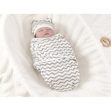 Lindbes 1set Newborn Swaddle Wrap Hat Suitable For 0-6 Months