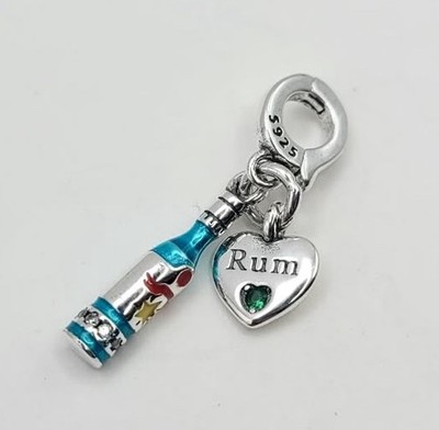 925 Sterling Silver Love Rum Charm Pendant For Bracelet Or Necklace
