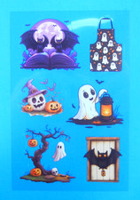 Halloween Clear Decal Sticker Sheet Style 12 Ghosts  Bats