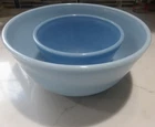 2 Vintage Pyrex Blue Delphite 401-403 Mixing Bowls