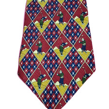 Tommy Hilfiger men's Tie GOLF pattern 100% Italian Silk Made in USA Great Gift