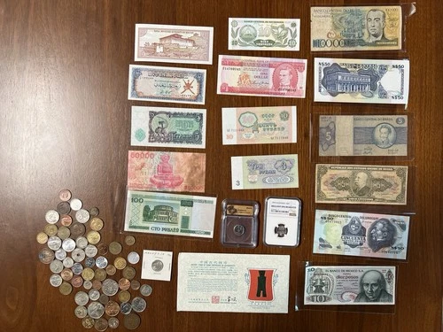 World Coin & Currency Lot, Mexico, Brazil, China, etc. NGC ICG Vintage & Modern