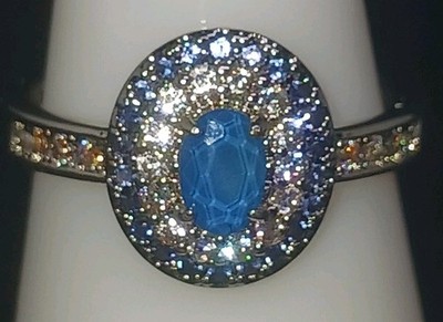 RBP5272 Bomb Party Original Mixed Metal Sapphire on Rhodium & Hematite.