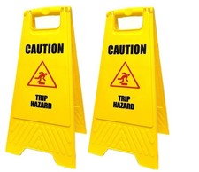 A Frame Warning Sign - ''TRIP HAZARD'' - Written On Both Sides - PACK OF 2