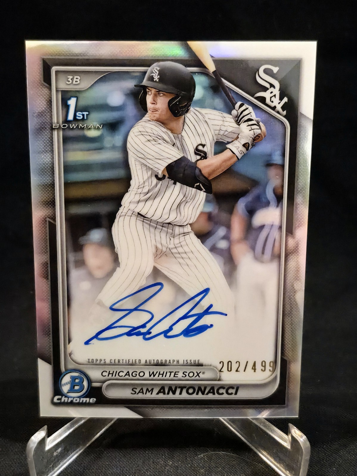 2024 Bowman Draft Chrome Sam Antonacci 1st Refractor Auto /499 SP White Sox