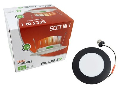 ALUSSO DL-SG260-212D3 6 PACK 12W 5CCT 2700-6000K 1100 LUMEN LED RECESSED LIGHT