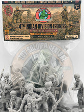 WW2 Toy Soldiers - British Indian 4th Div Collector 20pc - 54mm 1:32 W/ Bases