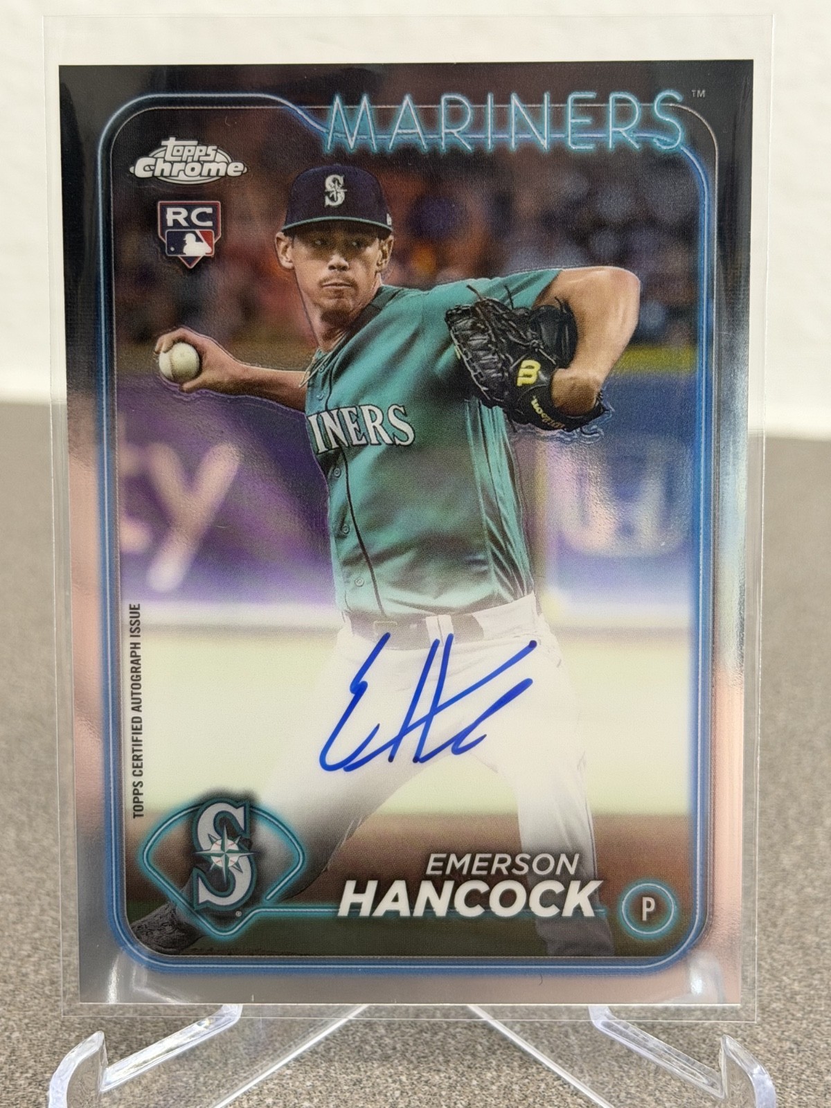 2024 Topps Chrome Emerson Hancock Rookie RC Auto #RA-EH Mariners 