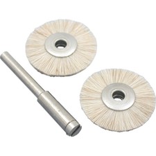 Two 7/8" Goat Hair Wheel Brushes With Mandrel Jewelers Jewelry Repair Tools