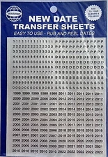 Date Transfer Sheet For Dansco & Whitman Coin Albums, Black Rub On Dates