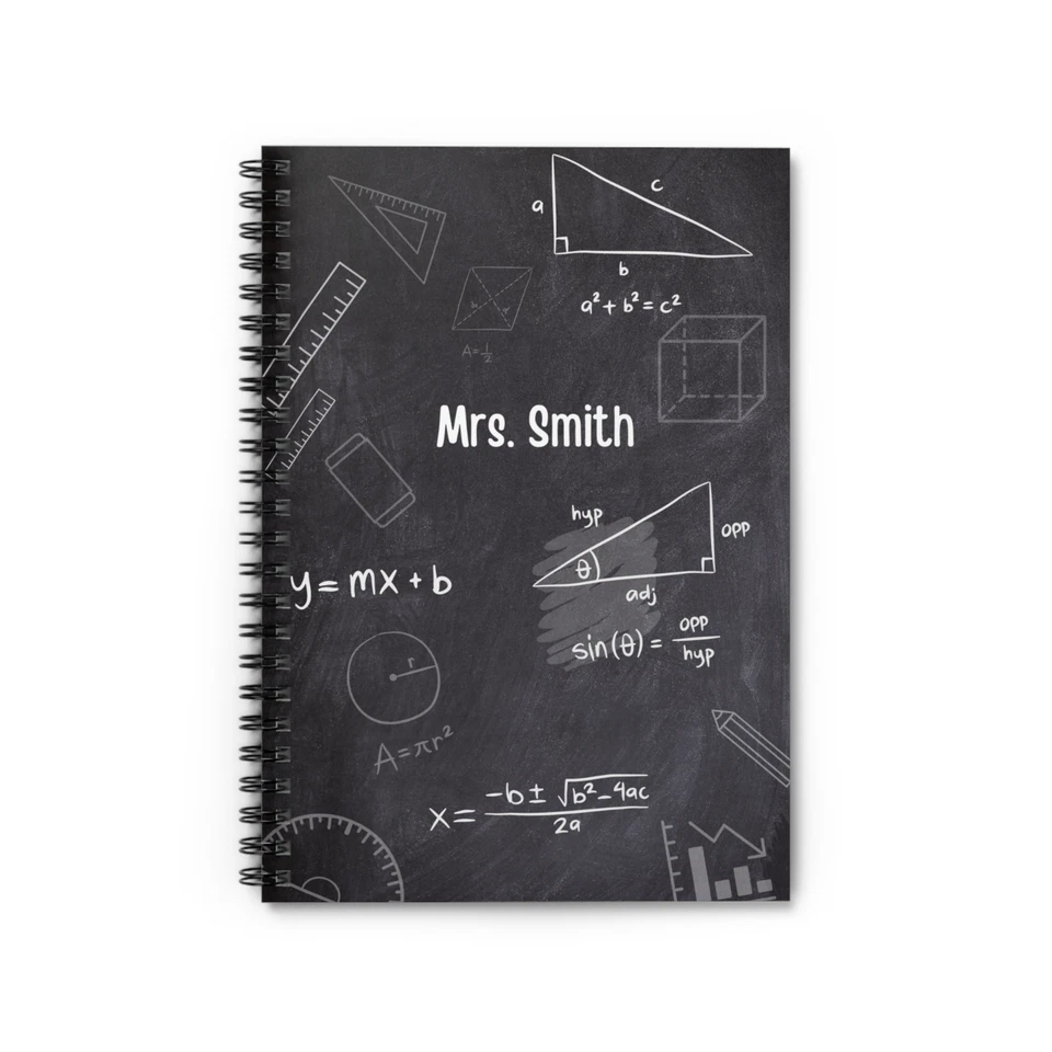 Custom Math Notebook, Math Notes Rule Lined Spiral Book, Cute Math Teacher Gift - Image 2 of 4