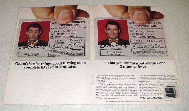 1968 Polaroid ID-2 Land Identification System Ad | eBay