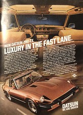 1981 Datsun 280 Zx Sports Car Print Ad Luxury In Fast Lane Vtg 1980s Nissan