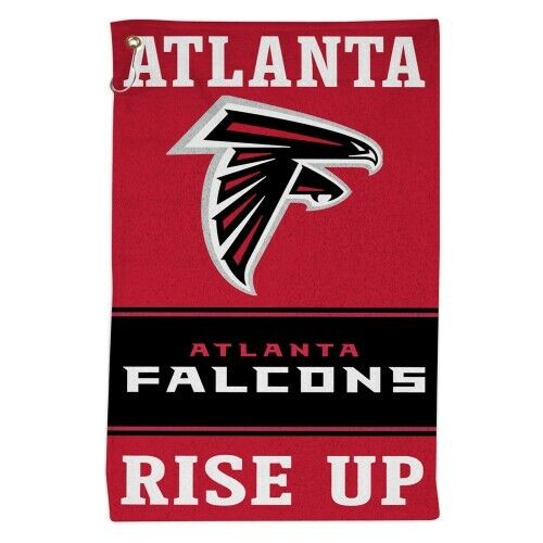 ATLANTA FALCONS ALL PURPOSE GOLF TAILGATE TOWEL 16"X25" HOOK AND GROMMET - Picture 1 of 1