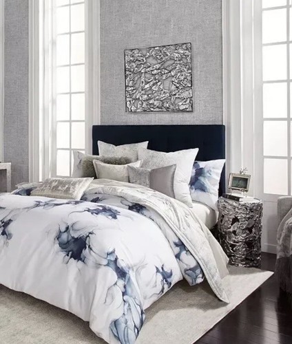 500 $ Michael Aram Blue Mist Queen Bettbezug Abstrakt Aquarell Blau Maritim - Bild 2 von 6