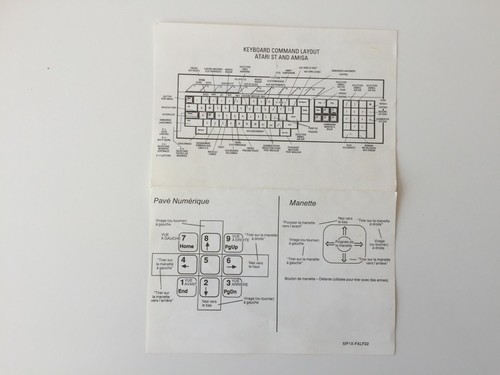 Carte de référence pour Falcon F-16 Fighter Simulation ATARI ST AMiga - Photo 2/2