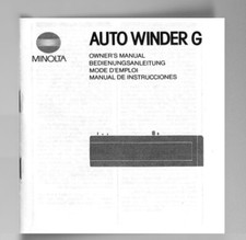 Minolta Auto Winder G Instruction Manual Reprint