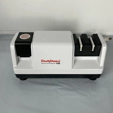 Chefs Choice Knife Sharpener Model 110 White - Diamond Hone Trizor Edge EUC