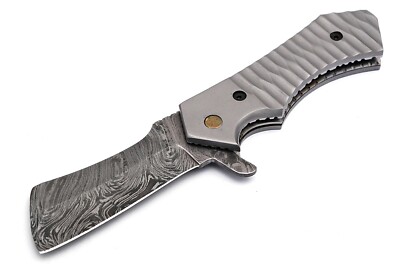 Damascus Steel Handmade Liner lock/Easy lock Knife SLS handle (KS-1055)