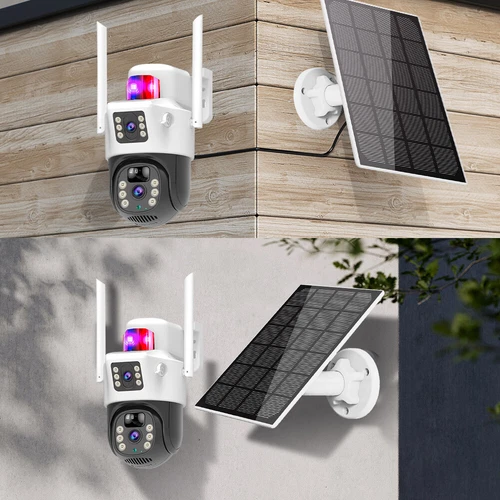 Auto-Tracking Outdoor Security Camera Solar Battery CCTV PTZ Camera Dual Lens - Picture 10 of 12