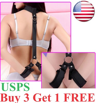 BDSM Bondage SM Kit Women Neck Collar Restraint Set Love Black Slave Hand Cuffs