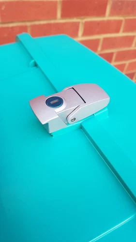 motorcycle lock latch for top box security  silver. Fits deliveroo rider box pro