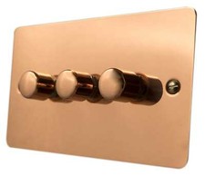 G&H Flat Plate Bright Copper FBC2 Plug Sockets, Light Switches, Dimmers, Toggle