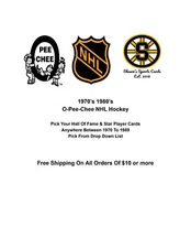 1970's 1980's O-Pee-Chee NHL Hockey Pick Your Hall Of Fame & Star Player Cards
