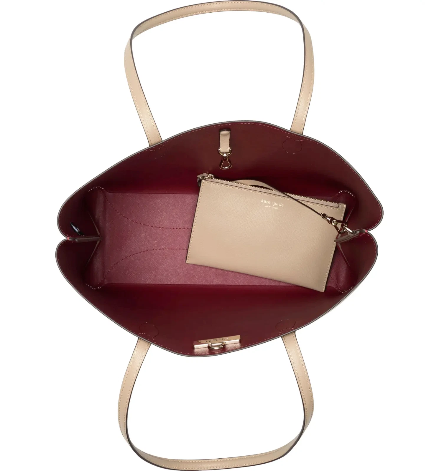 Nuova borsa grande Kate Spade tutto il giorno in pelle talpa senza tempo