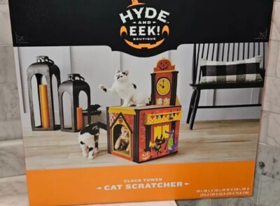NEW Hyde And Eek! Boutique Clock Tower Cat Scratcher Halloween 