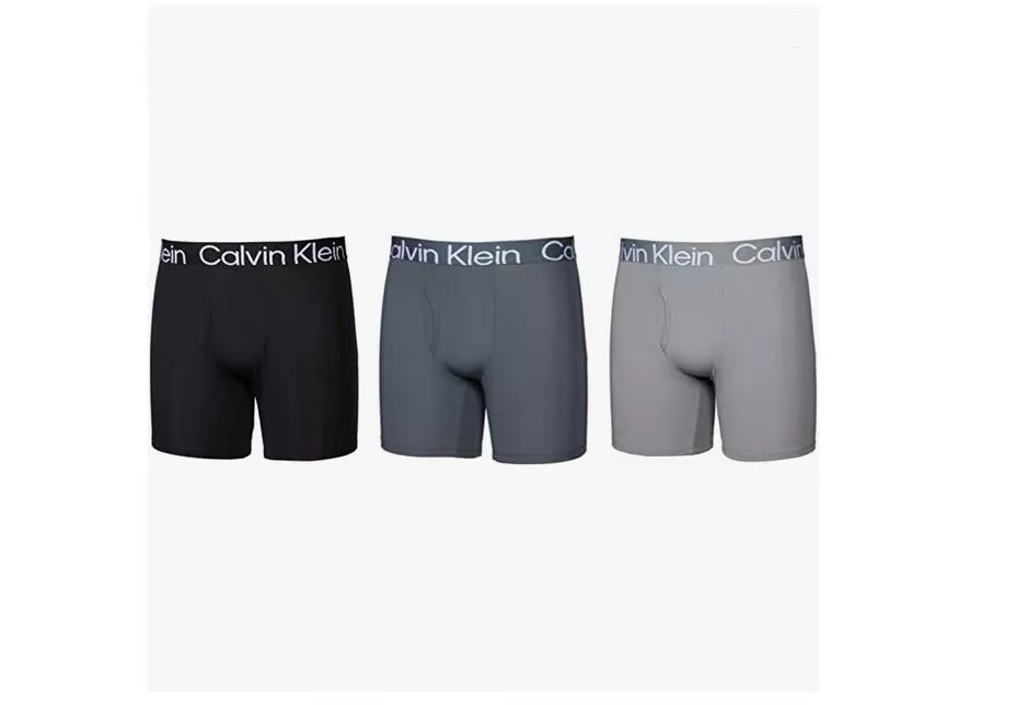 Calvin Klein Men's 3 Pack Microfiber Wicking BOXER Briefs Black Navy M,L,XL  NEW