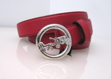 Coach $128 Horse and Carriage SIGNATURE BUCKLE BELT RED 78181 f78181