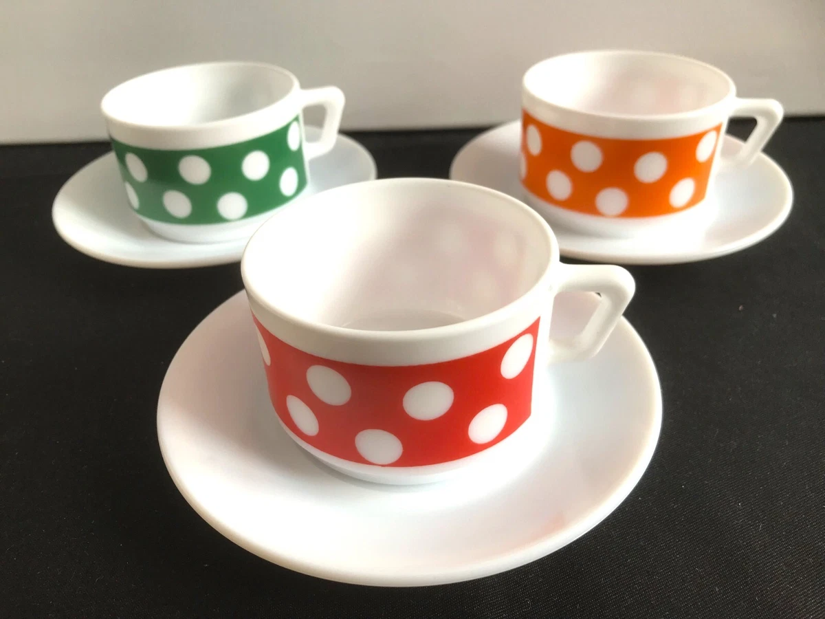 Lot de 6 tasses à café arcopal polka rouge – Madame Chine