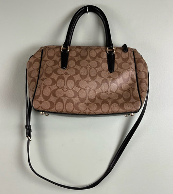 Coach Surrey Carryall In Signature Canvas F67026 Brown Black Monogram ''C''