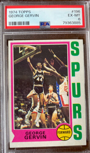 1974-75 Topps - #196 George Gervin (RC) HOF PSA 6 San Antonio Spurs - Bild 1 von 2