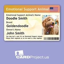 Emotional Support Animal ESA ID Card - Custom Photo  Info, Biodegradable