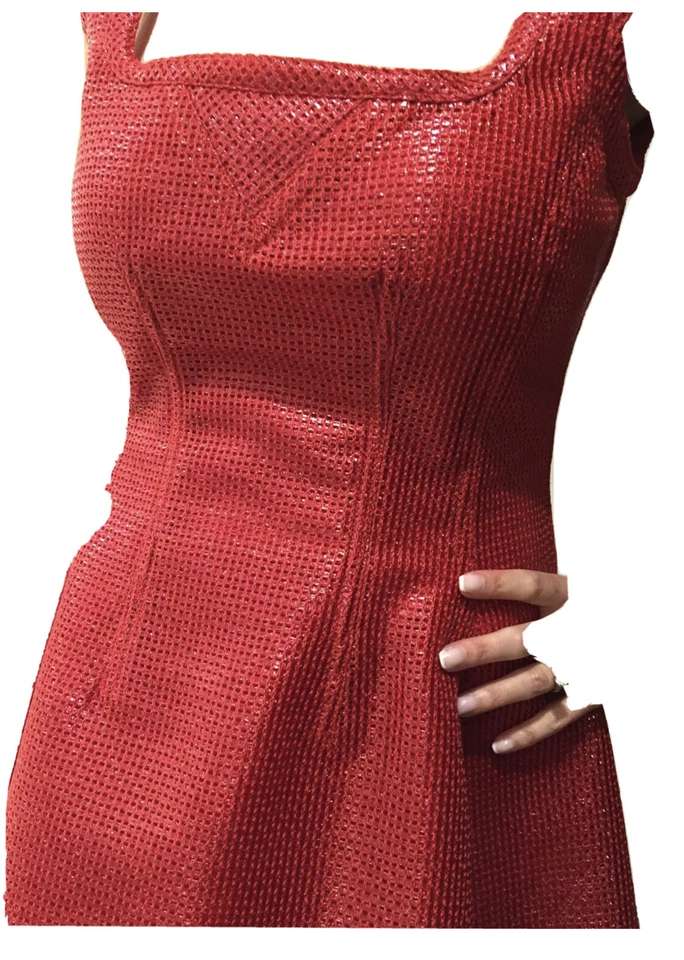 Carven красный сплетенный платье Sz EU 38 США 4 - Изображение 3 из 4